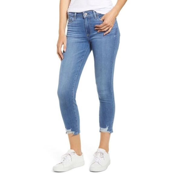 PAIGE Skyline Skinny Crop North Star Distressed - Picture 1 of 12